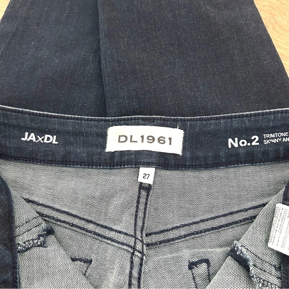 DL1961 No. 2 Trimtone Skinny Ankle Jeans Denim Pants High Rise Dark Blue Size 27 - Picture 11 of 14